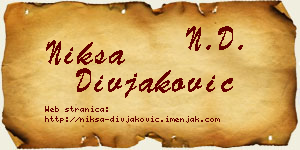 Nikša Divjaković vizit kartica